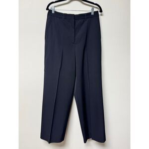 NWOT - STELLA MCCARTNEY Wool Wide Leg Black Trousers, Flat Front, Sz 42 (6-8)